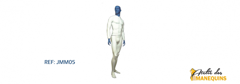 Manequim Corpo Inteiro Masculino Melhor Preço Água Branca - Manequim de Corpo Inteiro em Fibra
